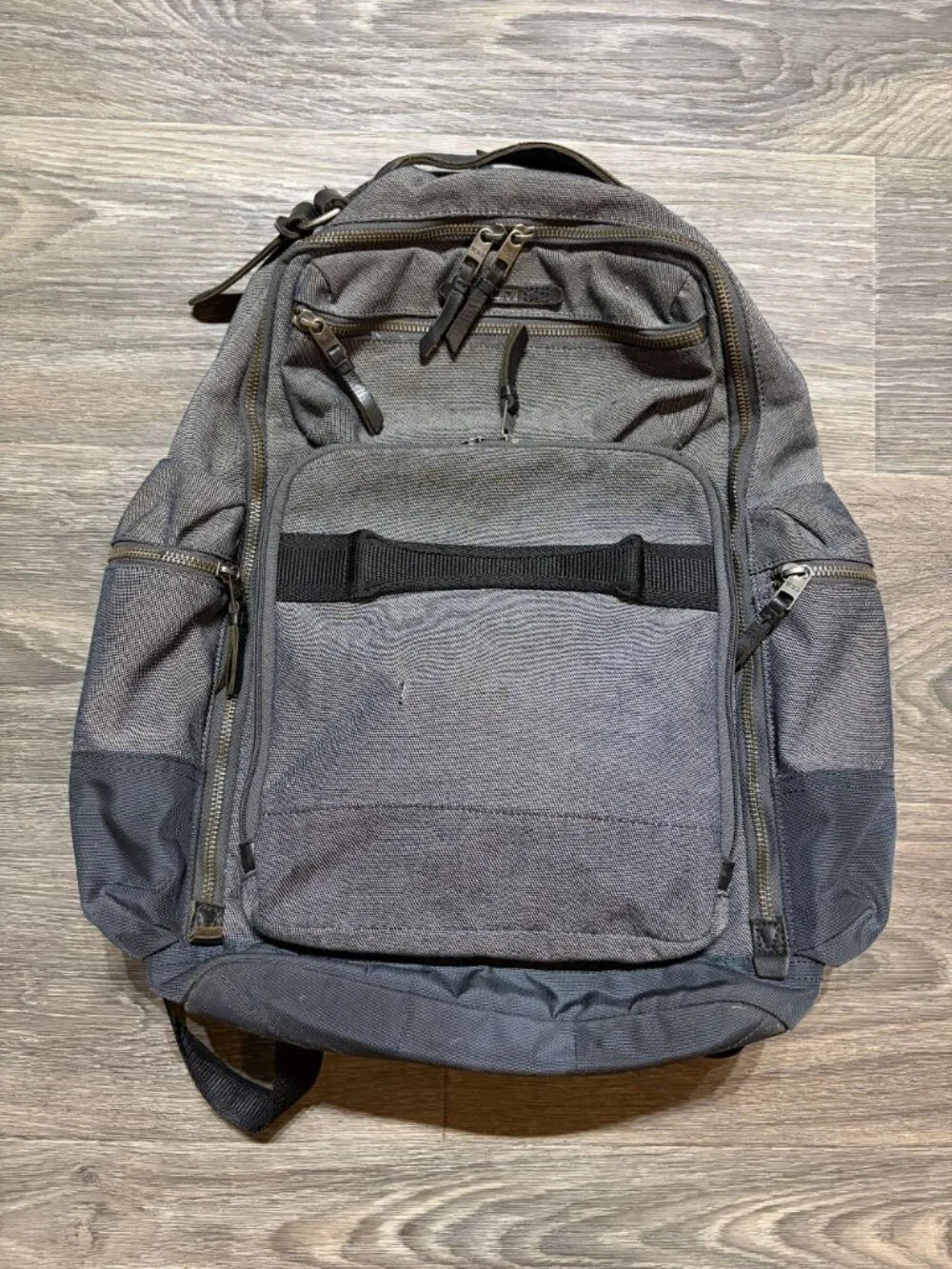 Tumi Alpha Bravo Denim Gray Backpack Multi Compartments Travel Work 61083